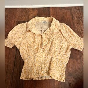 American Eagle Women’s Yellow Floral Blouse